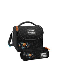 Resim Coral High Erkek Çocuk Drone Pilotu Siyah Thermo Beslenme Çantası Ve Üç Bölmeli Kalem Çantası Seti Siyah - Kırmızı 