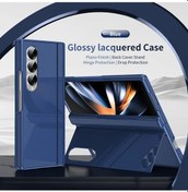 Resim Gaojunshop01 Galaxy Uyumlu Z Fold 4 Mavi Mücevher Boyalı Dayanıklı Şık Kılıf 