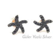 Resim ONİX TAŞ DENİZ YILDIZI GÜMÜŞ KÜPE 