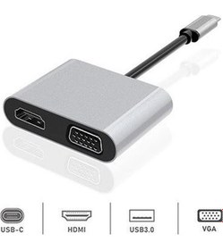 Resim Dexim Dhu0004 Premium 4 in 1 USB-Typ-c HDMI VGA Hub for iPad Pro, Macbook, PC, Laptop 