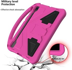 Resim Tablet Kılıfları Çocuklarla uyumlu Huawei Matepad Pro 12.6 (2021) Kılıfı, Kids ile Uyumlu Eva Şok geçirmez Hafif Damalı Stand Tablet Kılıfı Tablet PC Kılıfı(Rose Red) 