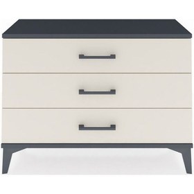 Resim Arges Şifonyer 3 Çekmeceli 88x30x64 Antrasit-aytaşı Antrasit 