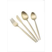 Resim Shiny Çatal Kaşık Bıçak Takımı Mat Gold 24 Parça The Mia