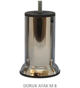Resim Doruk Ayak, Cıvatalı Baza Koltuk Dolap Ayağı, Metal, Krom, M8, 10 Cm Krom 
