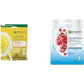 Resim C Vitamini Parlaklık Verici Kağıt Yüz Maskesi + Nem Bombası Canlandırıcı Kağıt Maske 