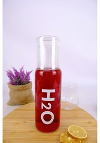 Resim Digithome H2o Cam Kapaklı Başucu Su Ve Meşrubat Sürahisi Karaf Şişe 600 Ml Beyaz H2o75760 C1-1-18 