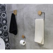 Resim Bautige Dekoratif Doğal Ahşap Banyo Seti 