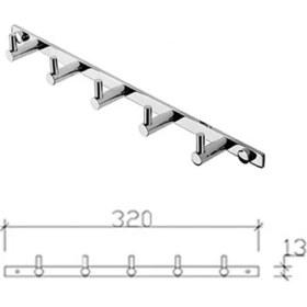 Resim Tema 74305 Prima 5 Li Set Askılık Banyo Askısı Bornozluk Paslanmaz Krom Askı 