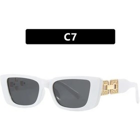 Resim Kedefag2025 Moda Kadın Kedi Gözü Güneş Gözlüğü Uv400 Koruma Vintage Siyahyellowwhıte51 Beyaz 