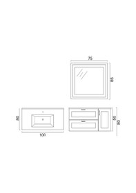 Resim Denko Beyoğlu 100 Cm Mdf Mat Yeşil Banyo Dolabı Takımı Yeşil 