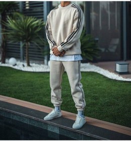 Resim 3 İplik Sweatshirt Ve Eşofman Takımı Krem 