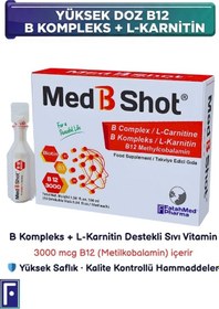 Resim Med B Shot Kompleks B12 Metilkobalamin L-karnitin 10 Flakon 