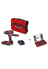 Resim Einhell TP-CD 18/70 Li-i Bl 2x2.0AH Akülü Darbeli Vidalama + Einhell Vidalama Uç Seti 42 Parça M-case Kutu Set 
