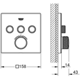 Resim Grohe Grohtherm Smartcontrol Üç Yollu Yön Değiştiricili Ankastre Termostatik Duş Bataryası - 29157ls 