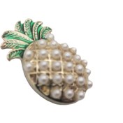Resim Şentürk aksesuar Inci Işlemeli Ananas Broş Vintage 