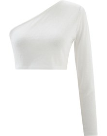 Resim THEEDİT Beyaz Crop Top 