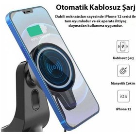 Resim Polham Magsafe 15W Kablosuz Şarj Kablosuz Araç Şarjı Masaüstü Sta (505619502) 