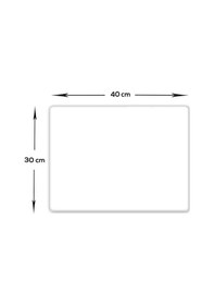 Resim Düz Renk - Beyaz Cam Kesme Tahtası 30cm X 40cm 