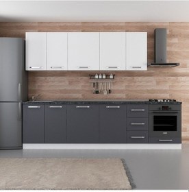Resim Minar 290 Cm Mutfak Dolabı Beyaz Antrasit 290-A3 Beyaz 