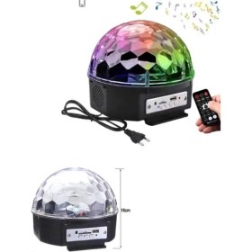 Resim Aylina Mey Ithalat® LED Işık Disko Topu Bluetooth Hoparlörlü USB Müzik Çalar Kumandalı 