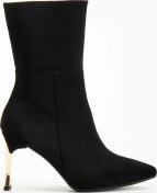 Resim Kadın Siyah Süet Sivri Burun İnce Topuklu Bot Resimdeki Renk 