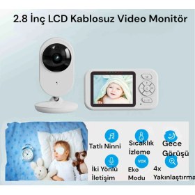 Resim 2.8 Inç. LCD Ekran Monitörlü Bebek Izleme Kamerası 