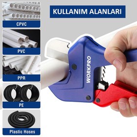 Resim WORKPRO WP301007 60.5mm Profesyonel PPRC Plastik Boru Kesme Makası 
