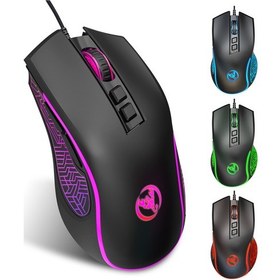 Resim Geeksen Hxsj X100 Optik Sensörlü 7 Renkli Rgb Aydınlatmalı 3600 Dpı Oyuncu Faresi Optik 