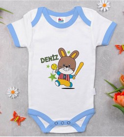 Resim Bitmeyenkartus Bk Kids Kişiye Özel Mavi Bebek Body Zıbın - Model 125 Çok Renkli 
