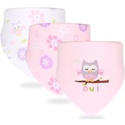 Resim 3 Adet/takım Yüksek Kalite Önlükler Çift Katmanlar Pamuk Tükürük Havlusu Owl Owl 