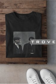 Resim Unısex Kadın Erkek Thomas Shelby Müslüm Baba Danışma Siyah Beyaz Tasarım Baskılı %100 Pamuk T-shirt 