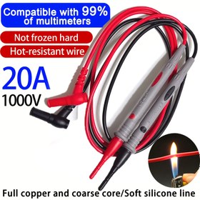 Resim Universal Dijital Multimetre, Elektrikli Multimetre, Multimetre Test Uçları, Prob Pen Kablo, Silikon Test Tel, Multimetre Prob Tel, Özel Uç Metal Ölçüm Prob, 1000V, 10A, 20A Desteği 