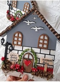 Resim PSAcraft Anahtar Askısı Kozalak Çatılı Yaz Temalı 23 X 25 Cm Gri 50 x 110 