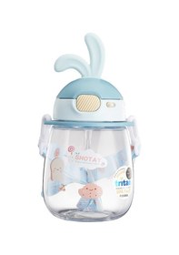 Resim Shotay St 7008 600ml Mavi Kulaklı Tritan Pipetli Askılı Matara 