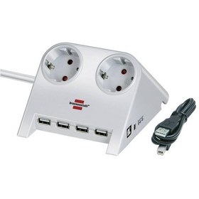 Resim 4 X Usb2.0 2.100 Mah 2 Soketli Masaüstü Uzatma Priz Beyaz 1 