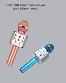 Resim Taşınabilir Karaoke Mikrofon - Bluetooth, Usb Ve Aux Girişli 