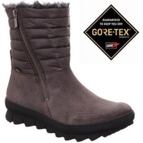 Resim Hafif, Kalın Taban Gore-tex Fermuarlı Kar Botu, Koyu Gri Süet Kumaş-1632 Koyu Gri Süet Kumaş 