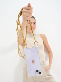 Resim Happy-Nes Pure Gold Adjustable Telefon Askısı iPhone 14 Plus İle Uyumlu 