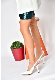Resim Fox Shoes P250149009 Beyaz Kalın Topuklu Kadın Ayakkabı Beyaz 
