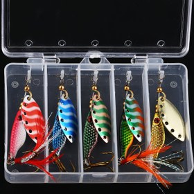 Resim Sougayilang 5'li Balık Yemi Seti - Levrek, Alabalık, Kaya Balığı için Metal Sert Yemler - Dayanıklı, Gerçekçi Tasarım ve Canlı Renkler, Noel Hediyeleri için Mükemmel, Tatlı Su ve Tuzlu Su Balıkçılığı için İdeal, Balık Yemi|Canlı Renkli Yem|Dayanıklı Yapı 