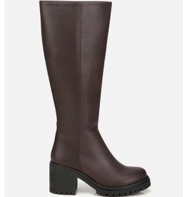 Resim Kadın Kahverengi Kalın Tabanlı Topuklu Çizme Kahverengi 