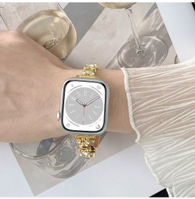 Resim Sones iOS Uyumlu Watch 38mm Metal Elmas Ayı Zincir Saat Kordonu 