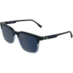 Resim Lacoste L 6074S 410 56 Unisex Dikdörtgen Mavi Şeffaf Mavi Çok Renkli Kemik Güneş Gözlüğü 