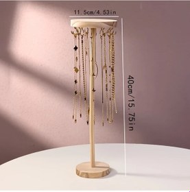 Resim Willowhaven 12 Kancalı Ahşap Mücevher Rafı Bileklik Yüzük Küpe Organizatörü 