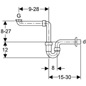 Resim Geberit Lavabo Sifonu Yer Tasarruflu Model 1 32mm 261.862.11.1 Beyaz 