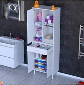 Resim Modilayn Afra 55x173x32,5 Çok Amaçlı Banyo Mutfak Erzak Kavonoz Kiler Ayakkabı Dolabı 