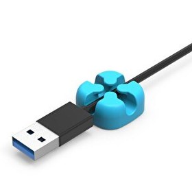 Resim Orico CBSX-BL Masaüstü Silikon Kablo Klipsi Düzenleyici Mavi Organizer 