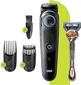 Resim Braun BT 5240 Saç&Sakal Şekillendirici, AutoSense Teknoloji, Kablosuz, Yıkanabilir, Kuru Kullanım + Gillette Hediye, Siyah/Mavi 