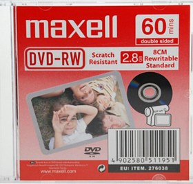 Resim Dvd-rw 2.8gb 8cm Rewritable Standar Kamera Dvd 