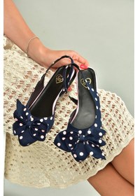 Resim Fox Shoes H726809004 Lacivert Puantiye/pudra Kumaş Kadın Babet Lacivert Puantiye/pudra-kumaş 